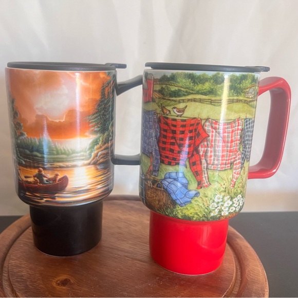 NWOT Lang 18oz Ceramic Mugs (2) - Picture 1 of 5